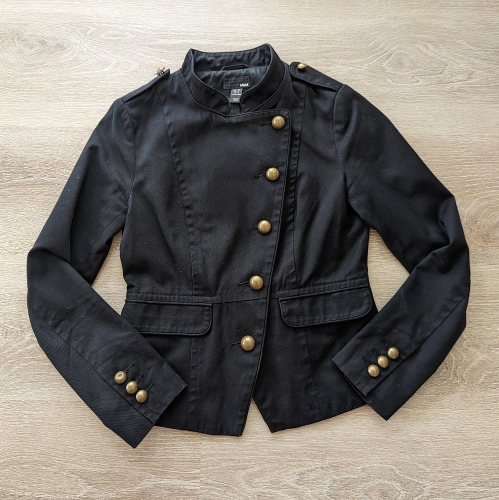 H&M black asymmetrical jacket